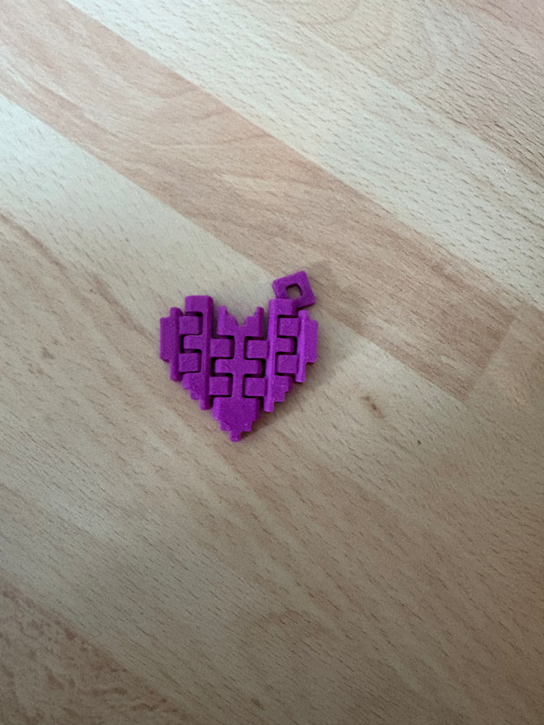 Gearticuleerde Pixel Hart Sleutelhanger